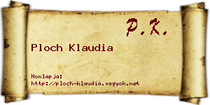 Ploch Klaudia névjegykártya