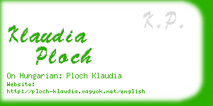 klaudia ploch business card